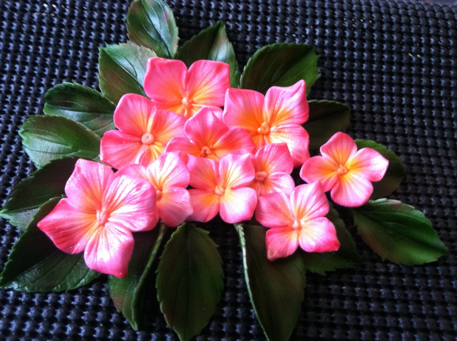 Gumpaste Hydrangeas Pink and Yellow