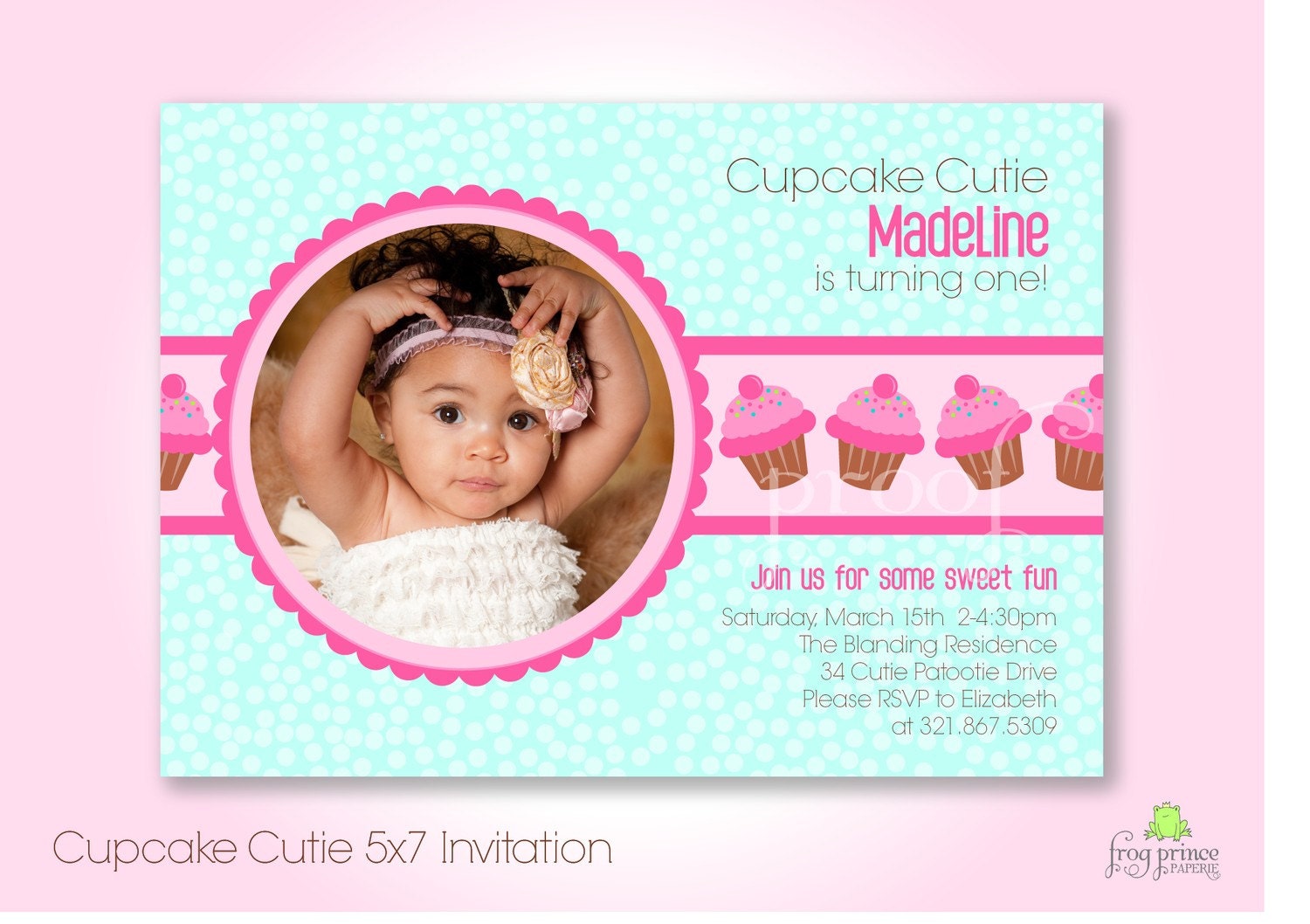 Cupcake Custom Photo Birthday Invitation - DIY Printable Il_570xn