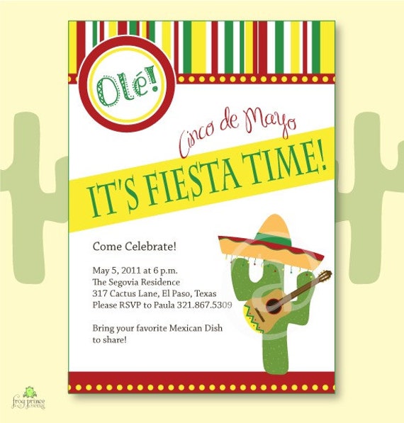 Items similar to CInco de Mayo Custom Invitation - DIY ...