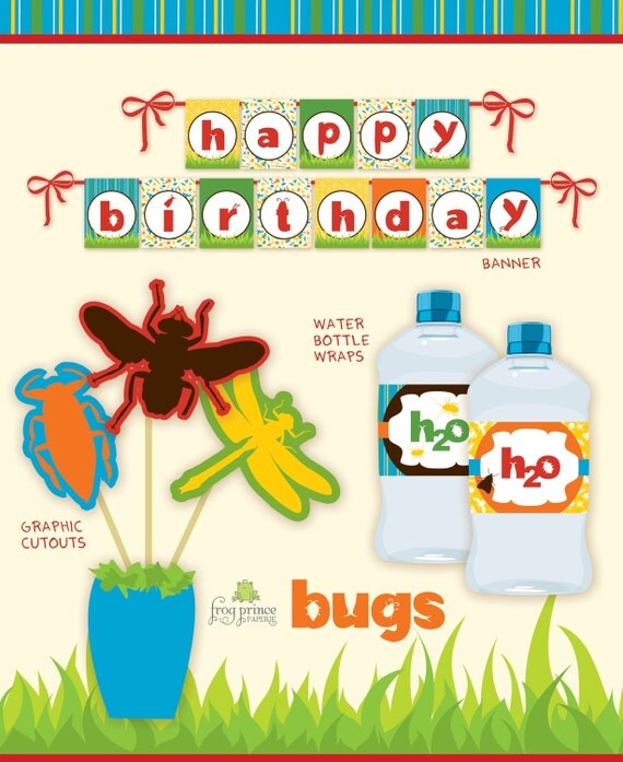 Bugs DIY Printable birthday party pack Il_570xn