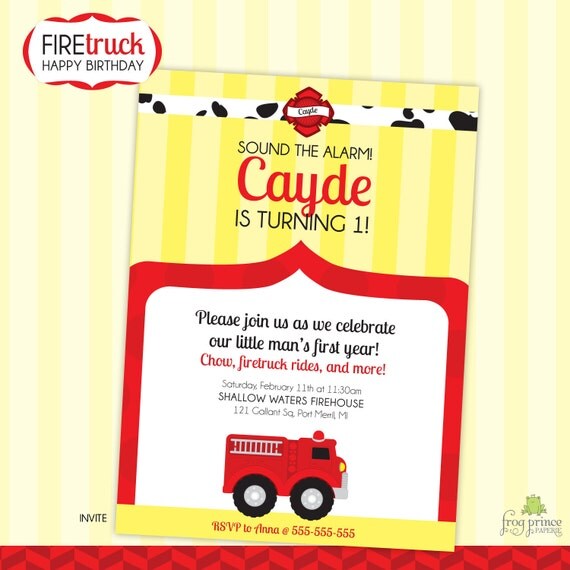 Fire Truck Birthday or Baby Shower Printable Party - DIY Il_570xn