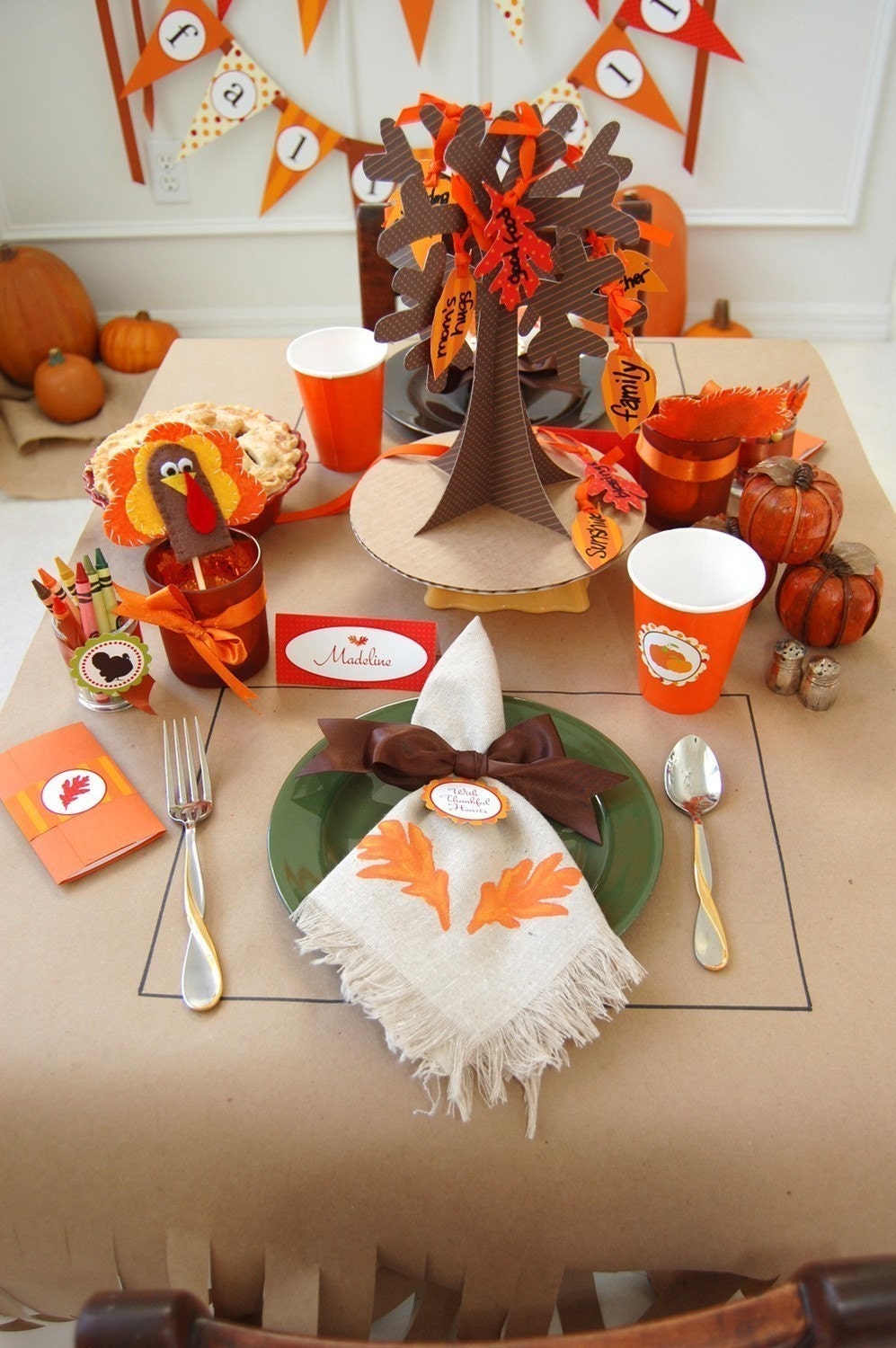 Tree of Thanks with Leaves - DIY printable papercraft