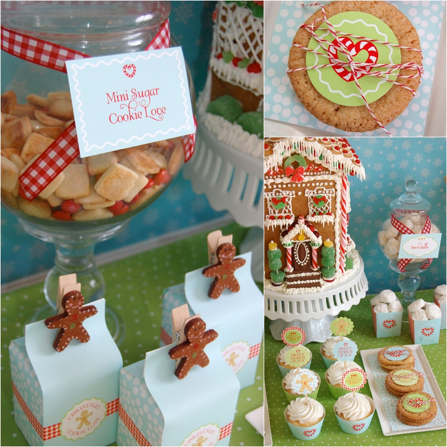 Gingerbread Christmas Cookie Printable Party Collection - DIY - SALE