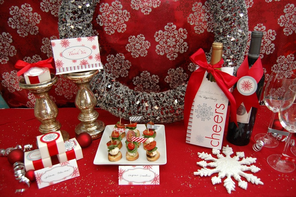 Snowflake Holiday Printable Mini Party Set CMPsnowflake