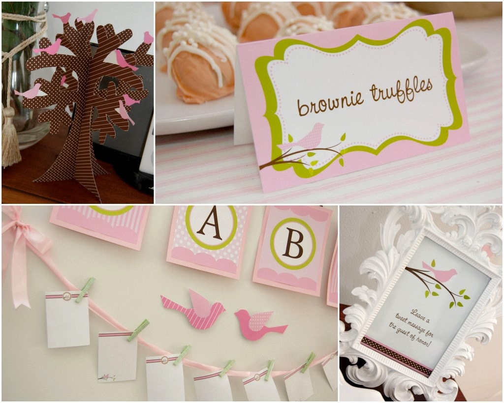 Little Birdie Baby Shower Printable Party Pack - DIY