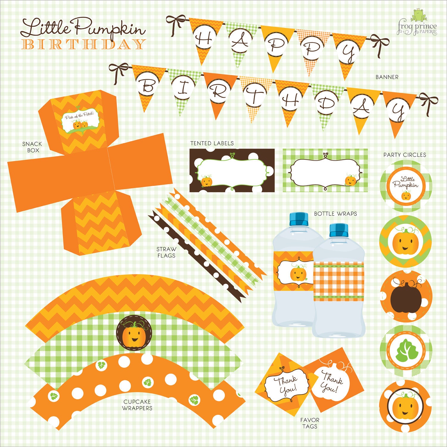 Our Lil' Little Pumpkin Patch Custom Birthday Pack - DIY Printable as seen on Hostess Blog