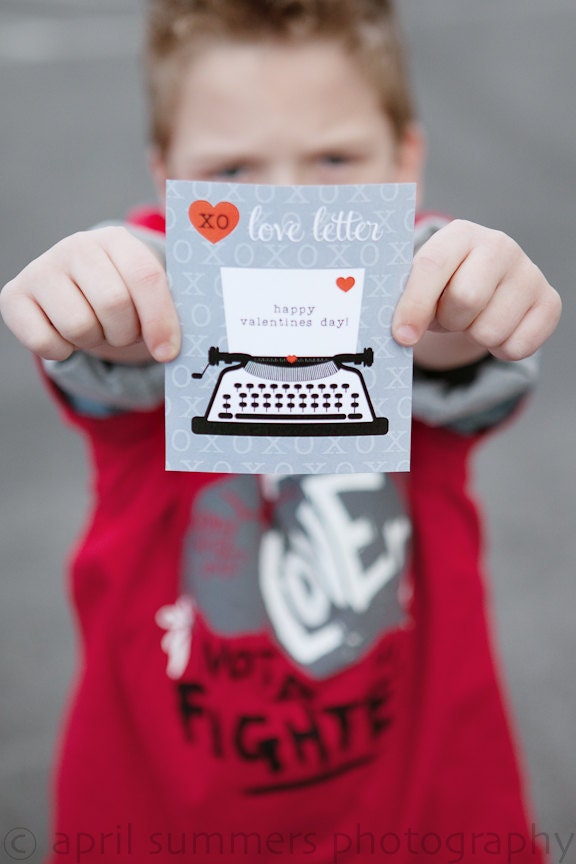 Valentine You're Just My Type Printable Party - Red and Gray - DIY
