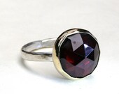 Garnet ring -Gemstone silver ring Recycled  Gold ring, Statement,Cocktail  MADE TO ORDER