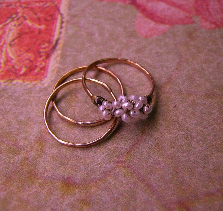 Pearl and goldfild 3 ring