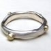 Silver ring with lovely 14k gold dots ring size 6.5