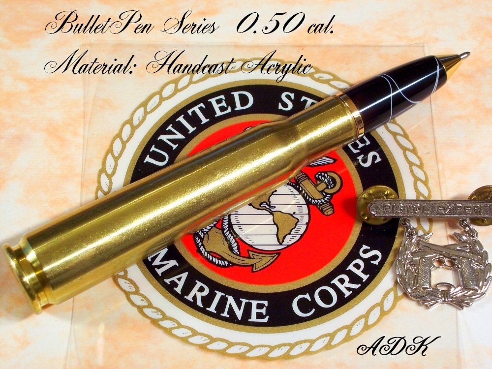 Hand Turned Bullet Pen --0.50 cal. Machine Gun Cartridge