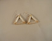 Gold and Silver Triangle earrings