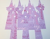 Rapunzel Tower Cut Outs, Die Cuts, Purple Princess Words Cut Outs - 30 Count