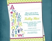 ABC 123 Colorful Alphabet Baby Shower Invitation. Great for Triplets and/or Gender Neutral. Any colors and text by Tipsy Graphics Il_170x135