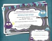 Twin Baby Owl Stock the Library Shower Invitation. Coordinating DIY Book Plate Design Included by Tipsy Graphics. Any Colors Il_170x135