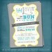 First Came the Lovin. Bun in the Oven Baby Shower Invite. Gender Neutral Yellow & Gray by Tipsy Graphics. Any colors and text.
