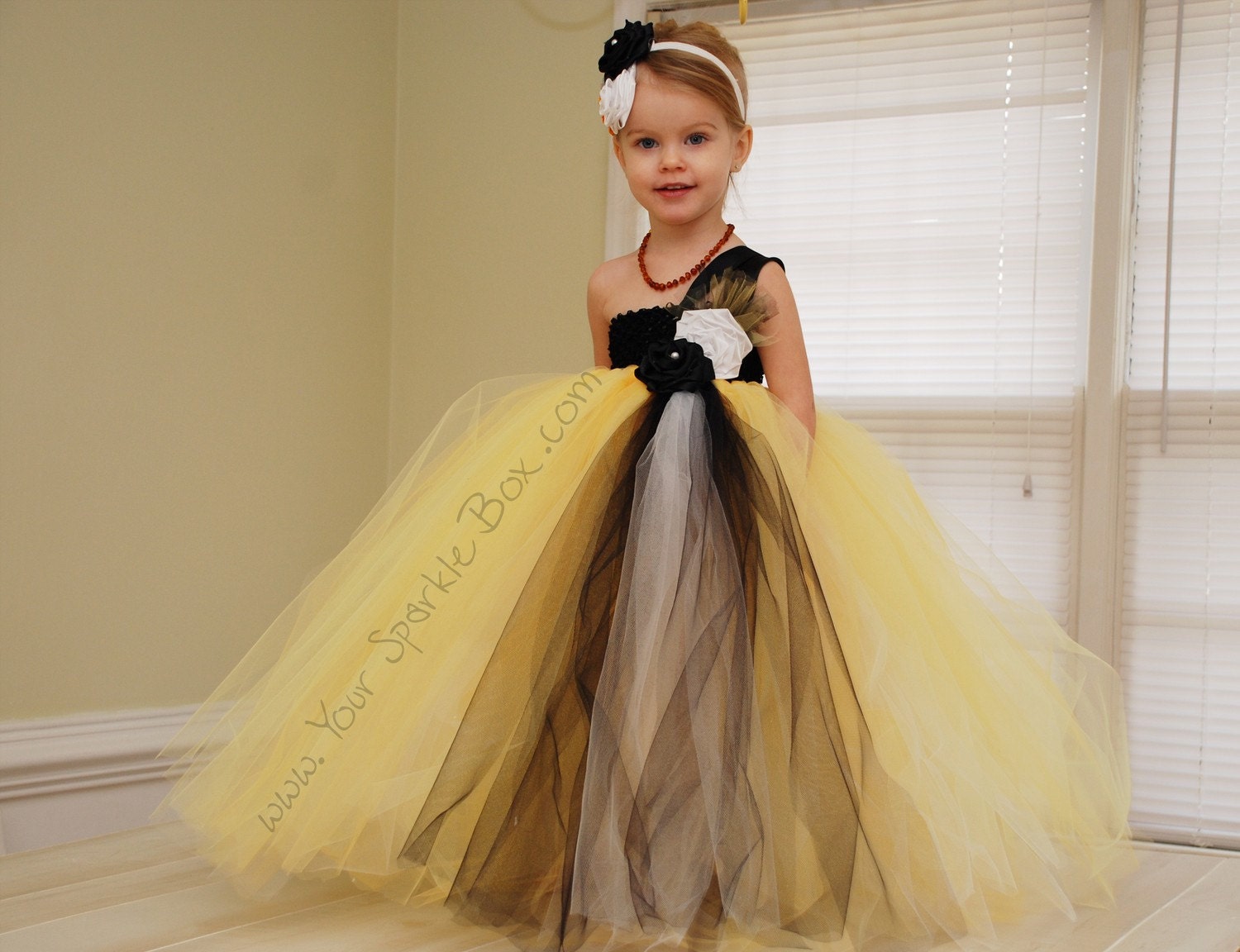 Black Gold White tutu dress Steelers Pittsburgh football wedding flower girl
