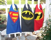 Superhero reversible childrens cape with mask - BATMAN AND SUPERMAN