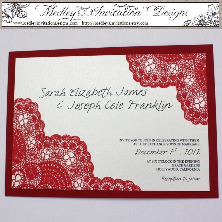 Red Vintage Antique Lace - Any Color