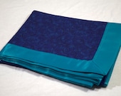 Whimsical curly blue and teal light cotton blanket