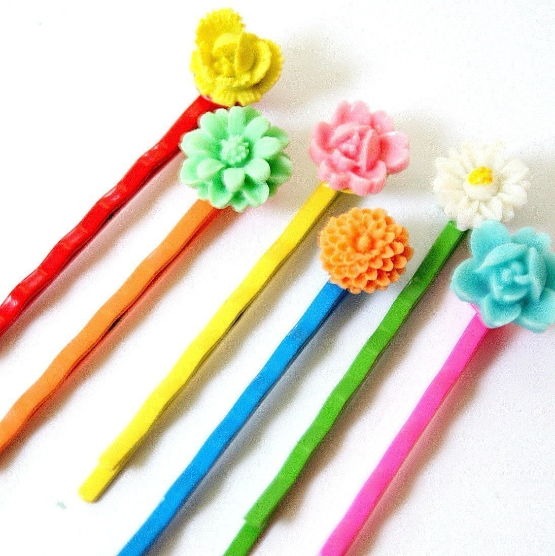 Colorful Bobby Pins Set of Six