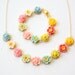 Children Flower Necklace and Bracelet Gift Set, Little flowers, Birthday Gift Set