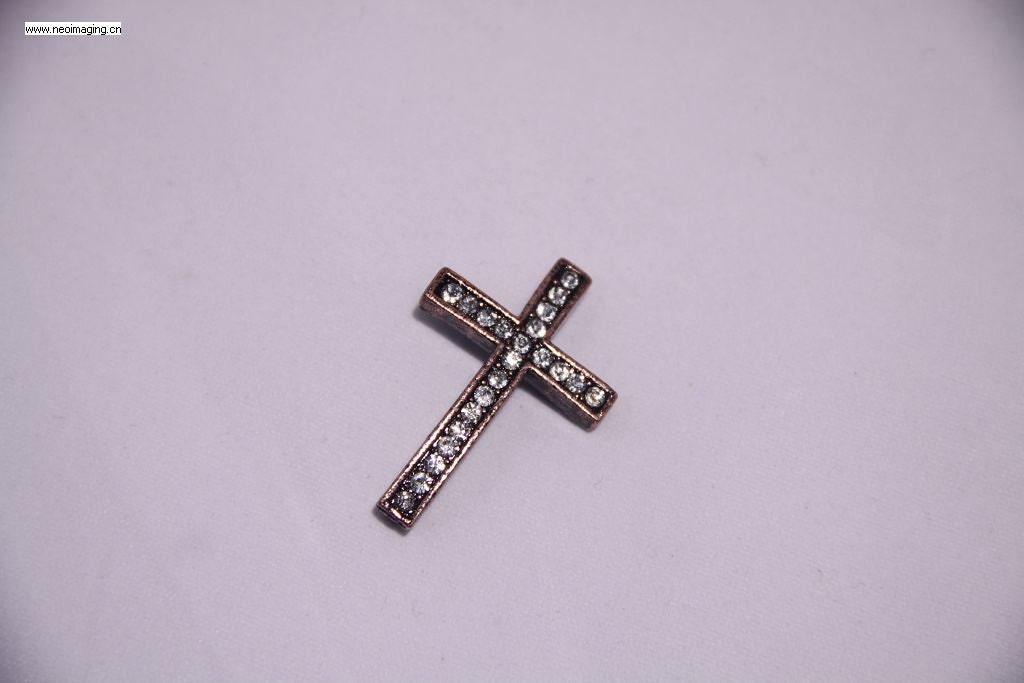 3 pieces antique cooper with clear color rhinestone pave cross