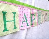 Happy Birthday Banner Green and Pink Plaid Il_170x135