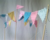 Cake Bunting Carnival Style Tent in Vintage Boardwalk Colors pink, aqua, pale yellow Il_170x135