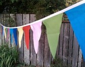 Colorful Bunting Flags - Long Strand of Solid Colored Pennants large size
