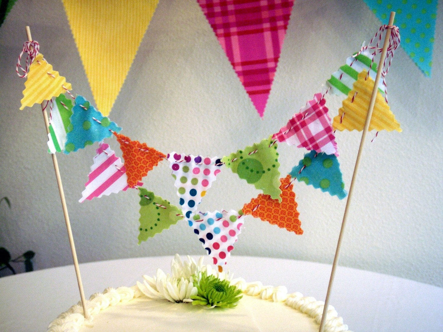 Cake Bunting Whimsical Festive Banner on Bakers Twine Il_570xn