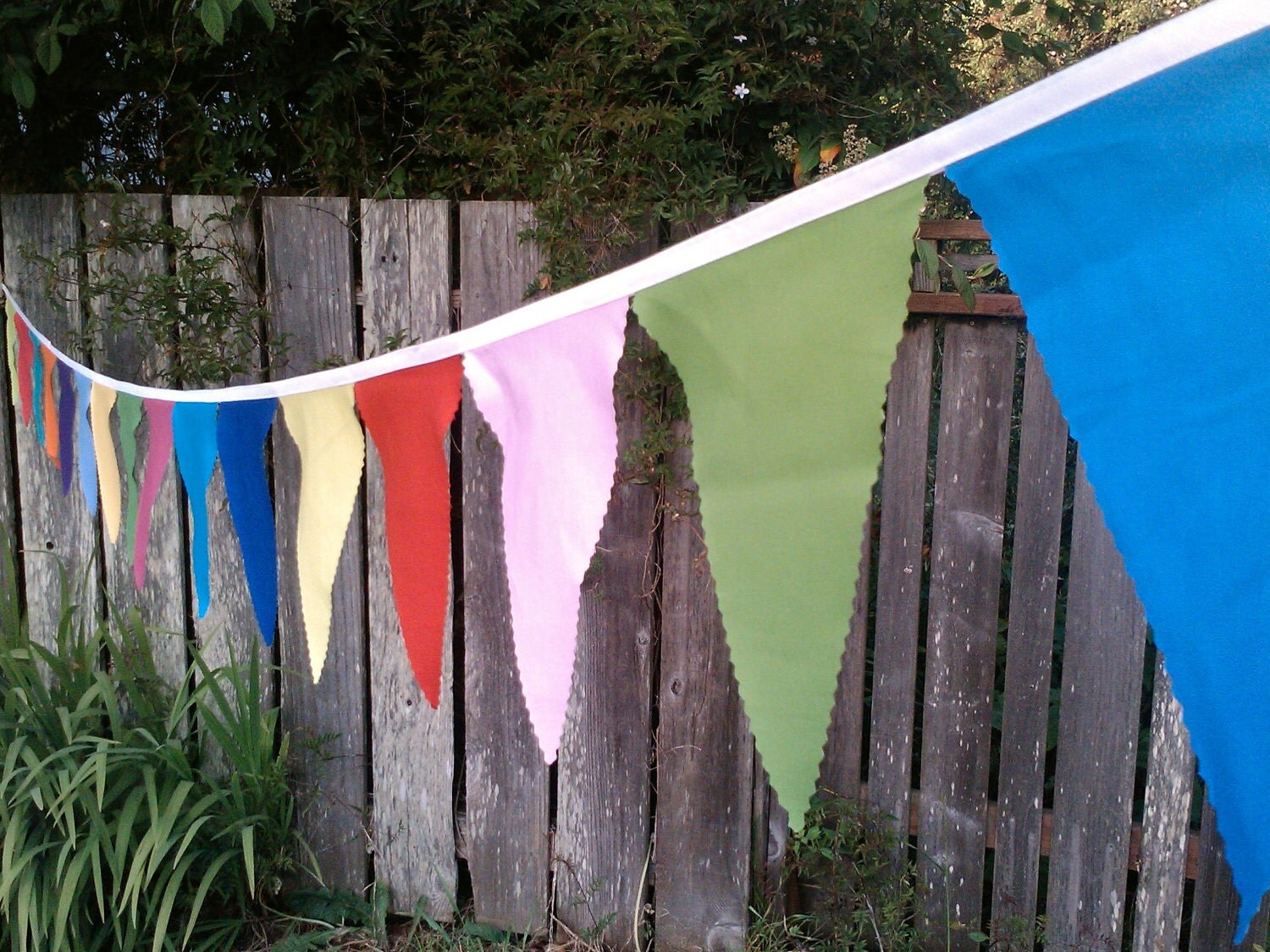 Colorful Bunting Flags - Long Strand of Solid Colored Pennants large size Il_570xn