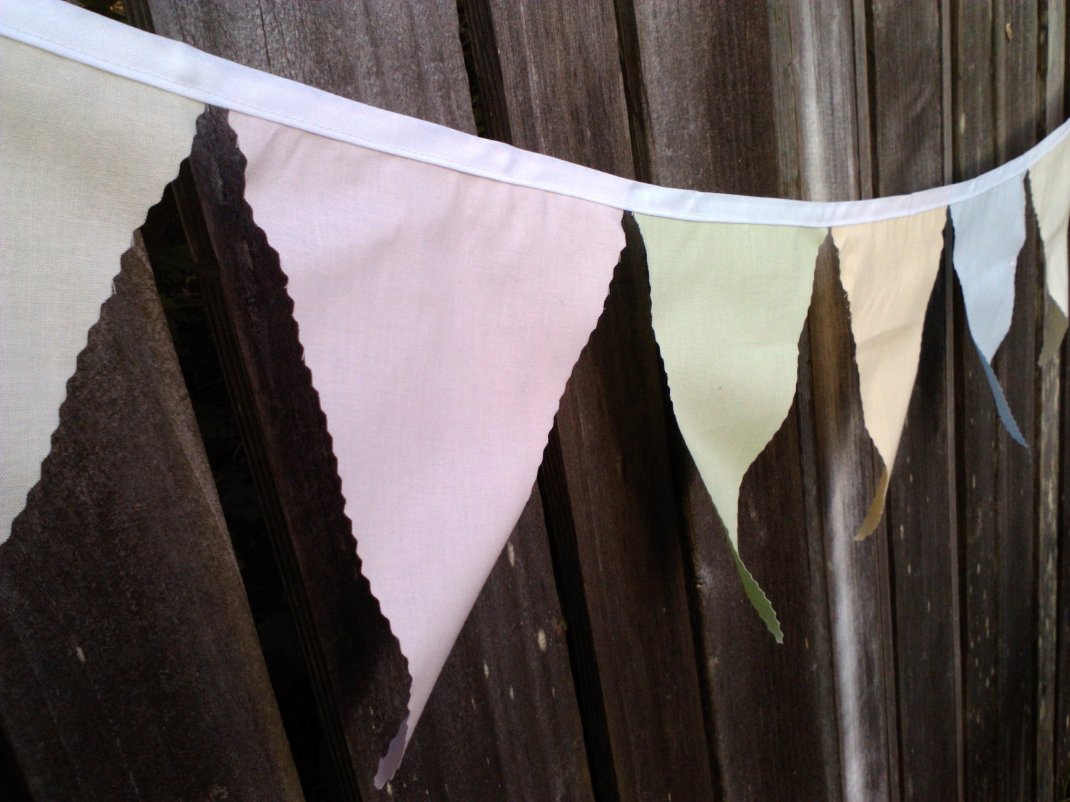 Fabric Pennant Bunting Flags - Soft and Faded Vintage Look