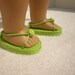 Lime green sandals for 18 inch American Girl doll