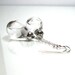 Long drop clear color water pear shaped sterling silver earrings