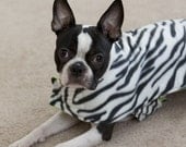Reversible Zebra Print and Lime Green Fleece Dog Coat - Free Shipping Worldwide