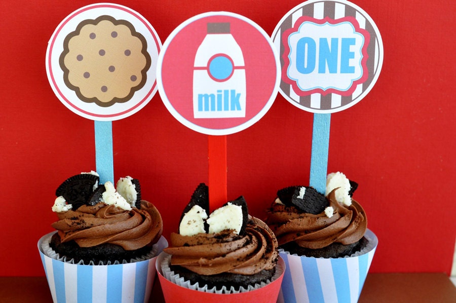 Milk & Cookie Party PRINTABLE DIY Birthday Party Circles by Love The Day