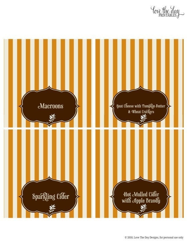 Food or Name Tent Labels (PRINTABLE) Il_570xn