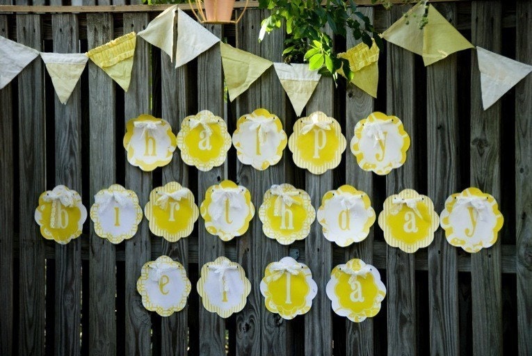Sunshine Party PRINTABLE Happy Birthday Banner (INSTANT DOWNLOAD) by Love The Day Il_570xn