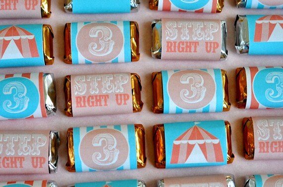 Vintage Circus Birthday Party PRINTABLE Mini Candy Bar Wrapper by Love The Day Il_570xn