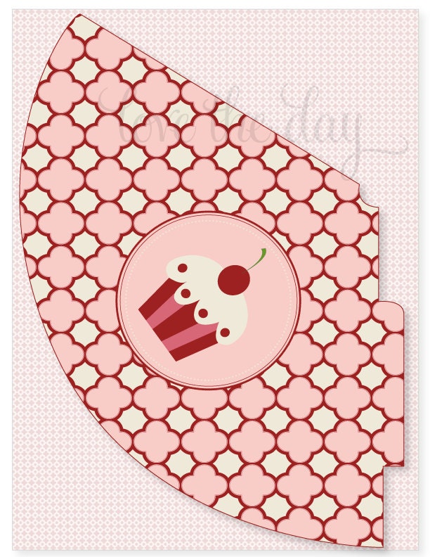 PRINTABLE PARTY HAT - So Sweet Cupcake Birthday Party Collection by Love The Day Il_570xn