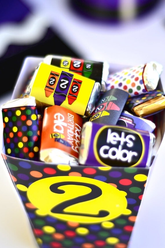 Crayon Party PRINTABLE DIY Birthday Mini Candy Bar Wrapper by Love The Day Il_570xn