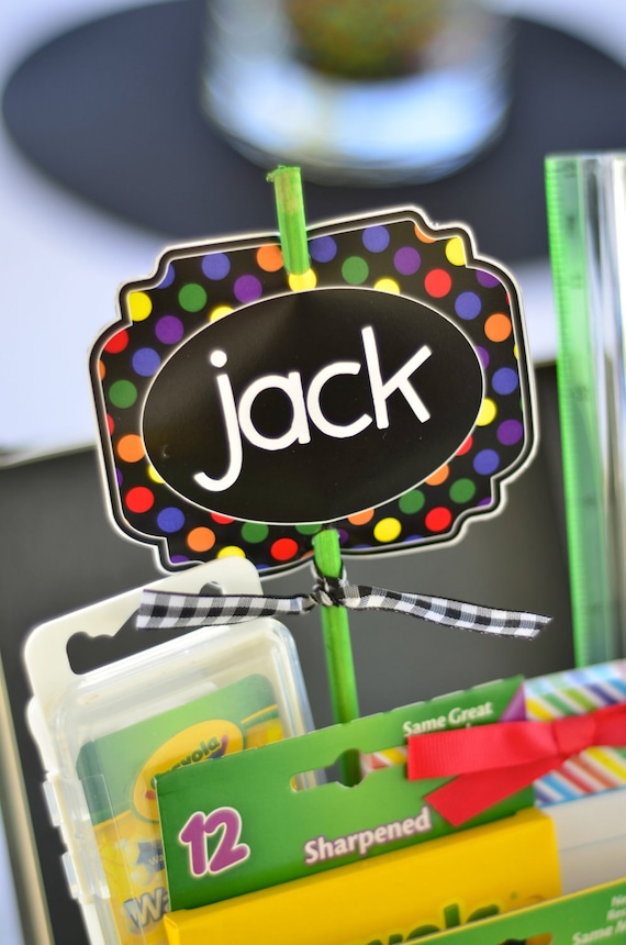 Crayon Party PRINTABLE DIY BIrthday Name Tag from Love The Day Il_570xn