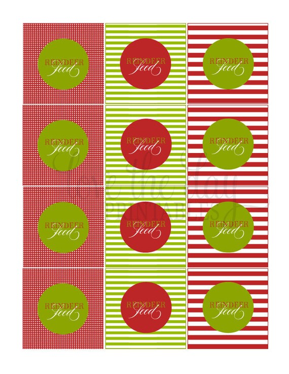 Traditional Christmas Reindeer Feed Party Tags by Love The Day Il_570xn