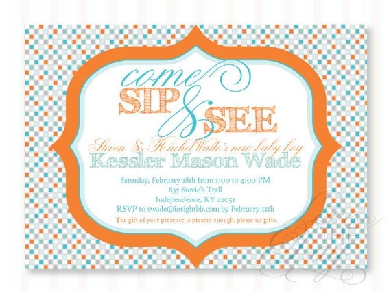 Sip & See Baby Shower PRINTABLE DIY Custom Invitation by Love The Day Il_570xn
