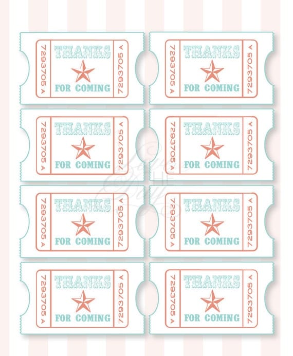 Vintage Circus Birthday Party PRINTABLE DIY Thank You Tags from Love The Day