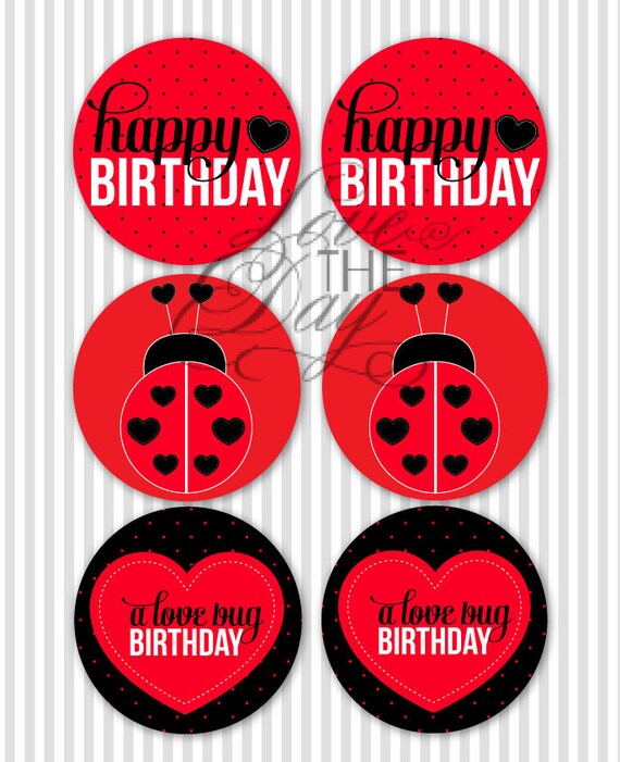 Ladybug Party PRINTABLE 3.5" Party Circles by Love The Day Il_570xn
