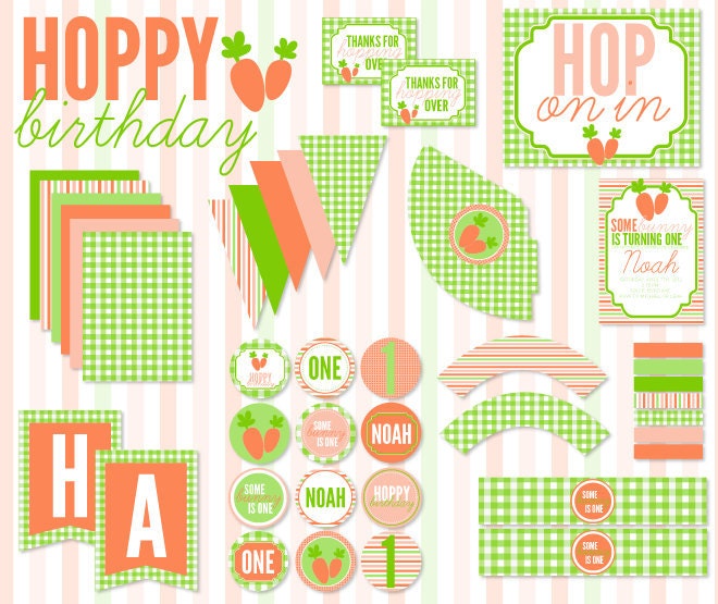 Hoppy Birthday Party PRINTABLE Full Birthday by Love The Day Il_570xn