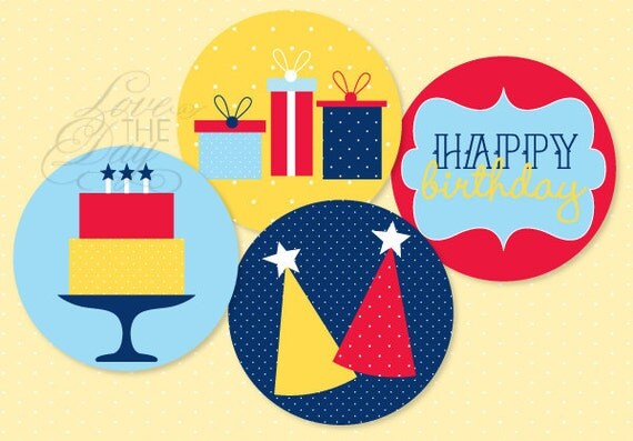 Polka Dot Party PRINTABLE 4 Birthday 8" Circles by Love The Day Il_570xn