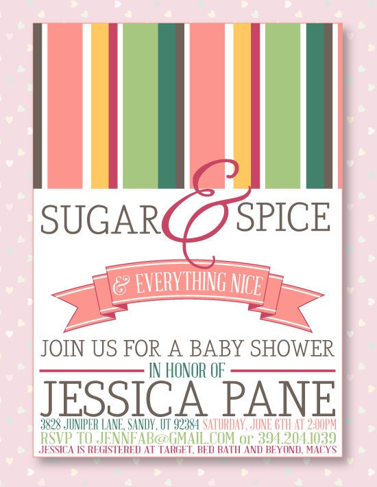 Sugar & Spice Baby Shower PRINTABLE Custom Invitation by Love The Day Il_570xn